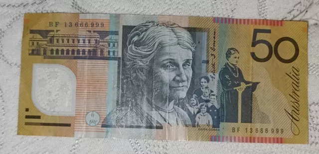 Rare $50 Dollar Note AUSTRALIA Special Serial number combination 2