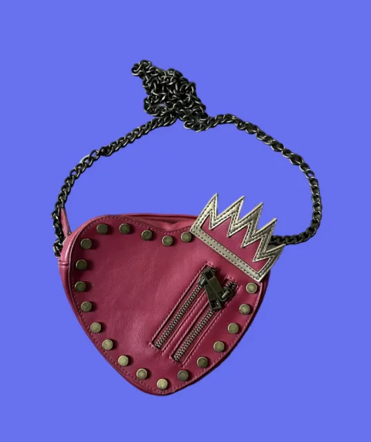 Disney Store Women's Descendants Evie Red Heart Purse Tiara Crown Crossbody Bag