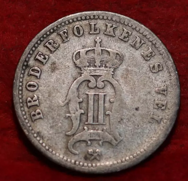 1876 Norway 25 Ore Foreign Coin