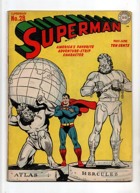 Superman #28 VINTAGE DC Action Comic Atlas Hercules Golden Age 10¢