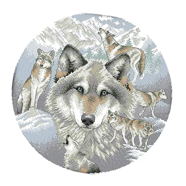 Stamped Cross Stitch Kit "Animals Wolves" Printed Design 11CT 14CT Handmade