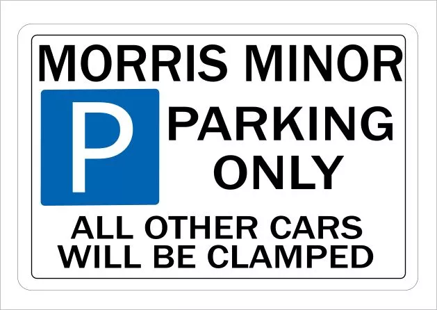 Metal Sign MORRIS MINOR Parking Wall Plaque Make Ideal Gift