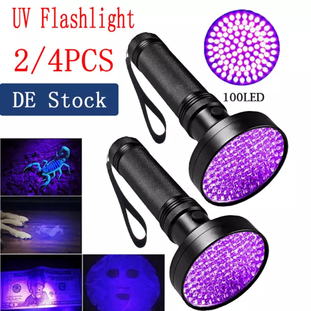 2pcs UV Flashlight Lanterna 21/100LEDs Ultraviolet Black Light Detector