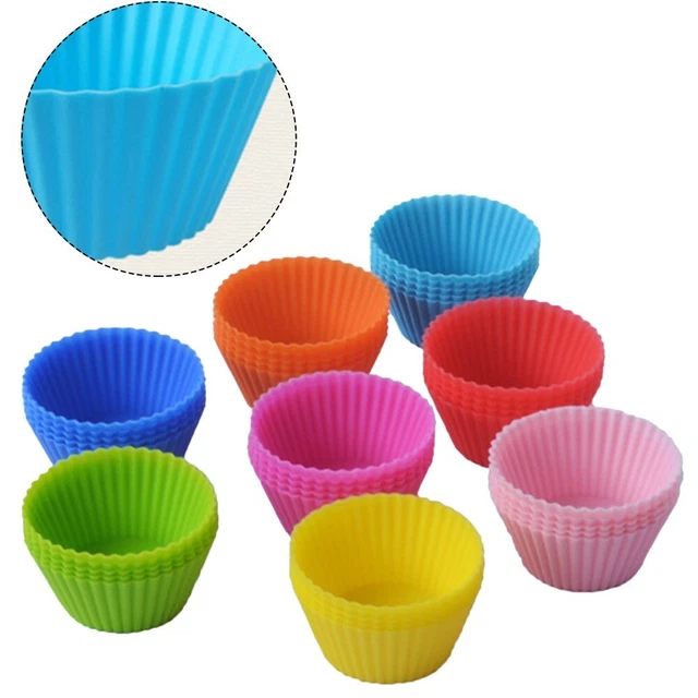16 un. estuches redondos para tazas de silicona para pasteles para galletas - muffin para hornear tazas para pasteles molde