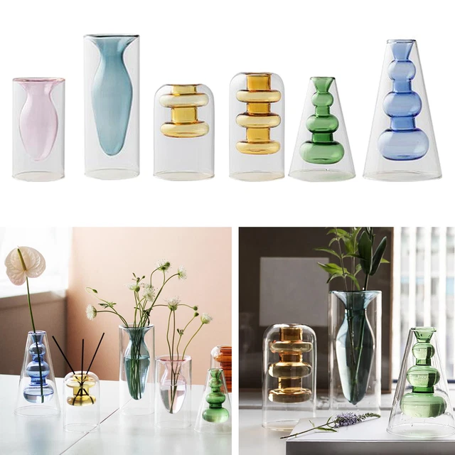 Verre Hydroponique Bonsaï Fleur Vase Planteur Pot Maison Bureau Décoration