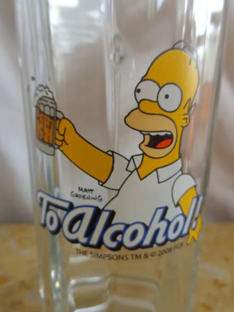 Neuf Lot de 2 CHOPE The Simpsons Homer Bockline 50 cl "To Alcohol" Glass 2008 2
