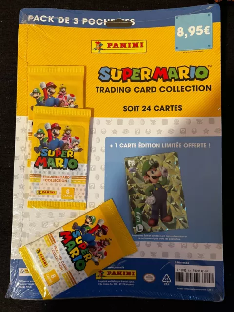 Lot Panini 3 Pochettes Packets  Trading Cards Cartes Super Mario  + 1 Limited