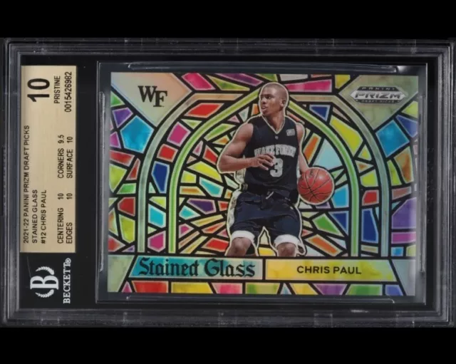 2021 Panini Prizm Draft Picks Stained Glass Chris Paul #12 Bgs 10 Pristine