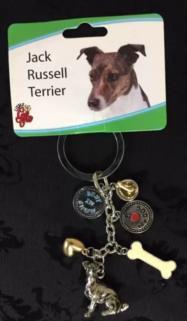 NIP Jack Russell Terrier Collectible Dog Owner Puppy Pet Keychain Keyring 4"
