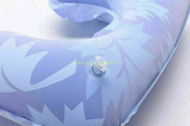 Portable Inflatable Flight Pillow Neck U Rest Air Cushion PVC Flocking Pillow 2