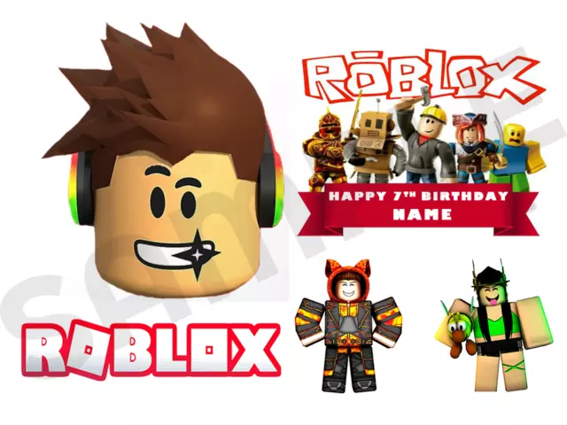 🎂ROBLOX PERSONALISED🎂  edible Cake toppers A4 Icing