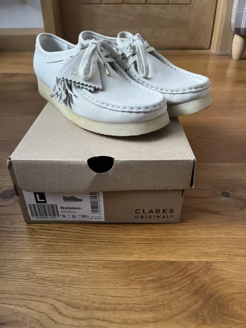 CLARKS HIDI ALICE Ivory Nubuck Leather Ladies shoes size 4 37 D