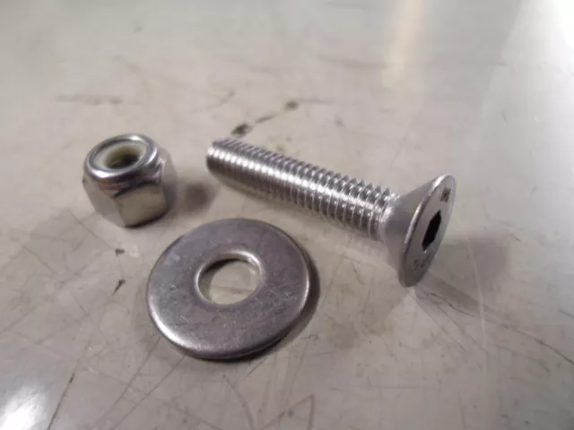 M6 6Mm A2 Stainless Steel Countersunk Csk Head Bolt With Nyloc Nut And Washer