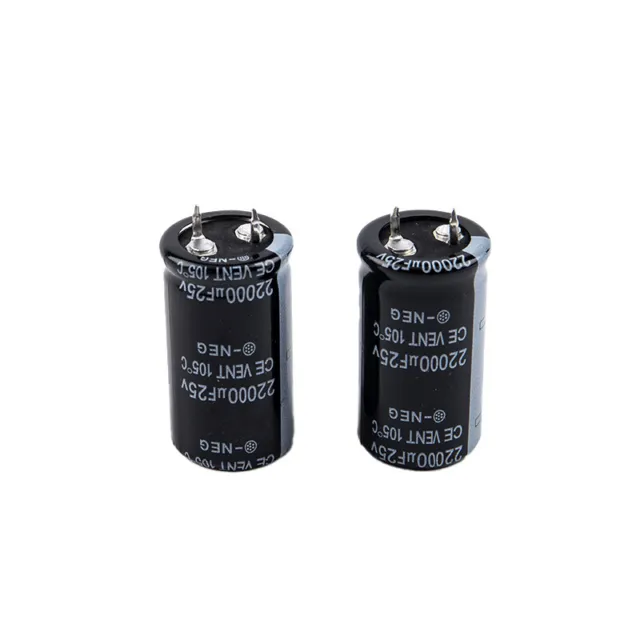 2Pcs Aluminum Electrolytic Capacitor 25V 22000UF Plug-in Long Life 22*40mm ql