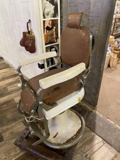 Antique Koken Barber Shop Chair Staten Island, pick up Bargain Rare