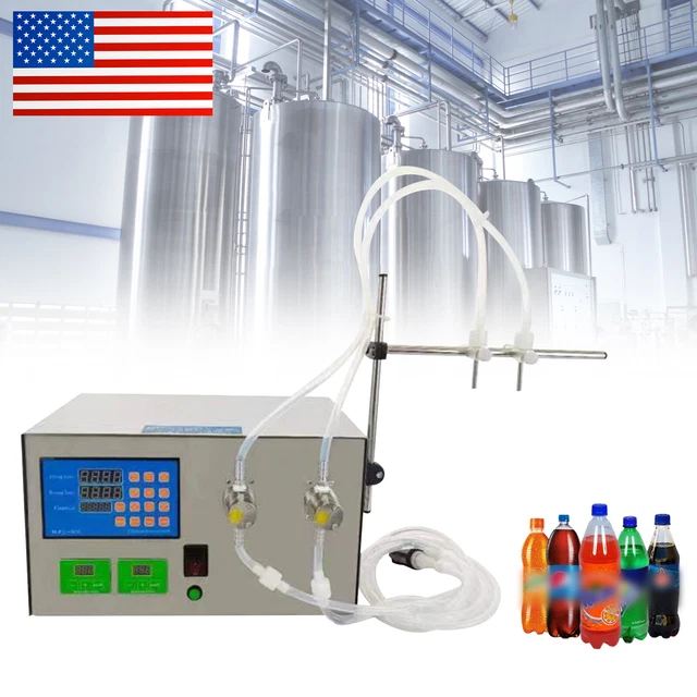 Magnetic Pump Liquid Filling Machine 2 Head Auto+LED Liquid Crystal Touch Screen