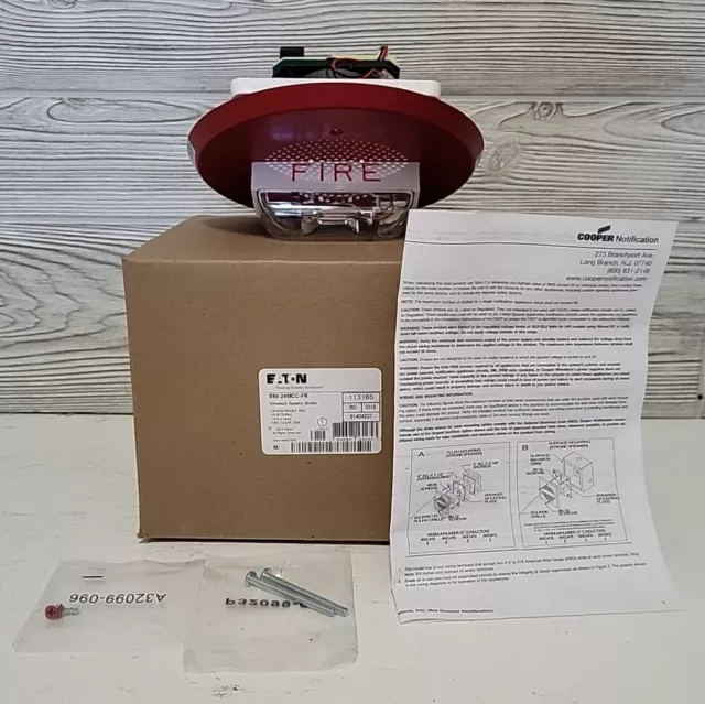 Brand New EATON Wheelock E90-24MCC-FR Strobe Speaker Alarm- Ceiling Red