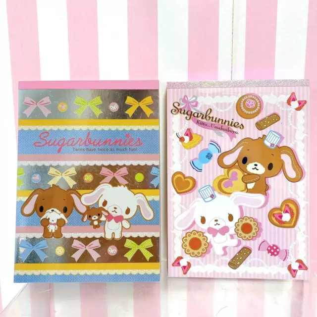 Sanrio Sugar Bunnies Shirousa Kurousa Stationery Memo Notepad Ribbon Sweets Rare