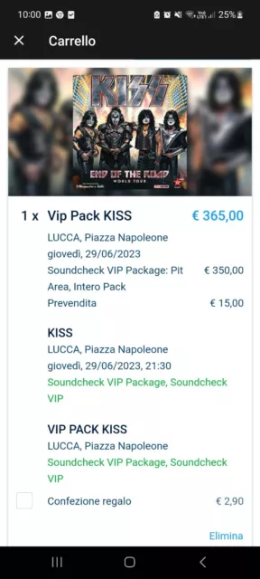 biglietti concerto kiss 