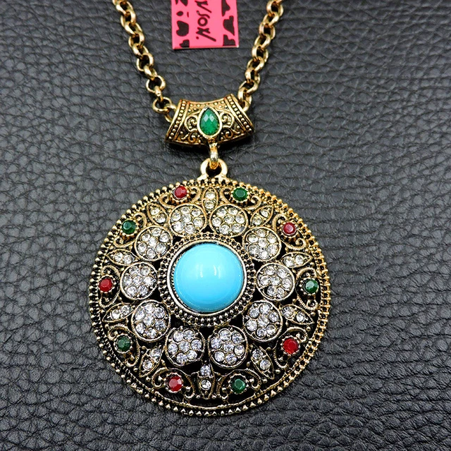 New Blue Enamel Exquisite Flower Crystal Betsey Johnson Pendant Sweater Necklace