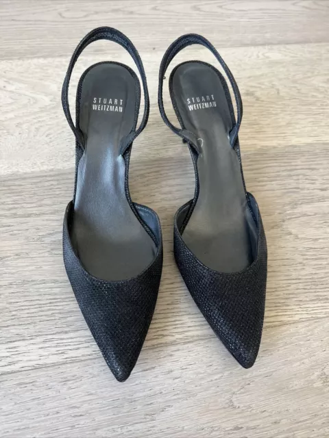 Stuart Weitzman Slingback Pumps 9 Black Heel Pump