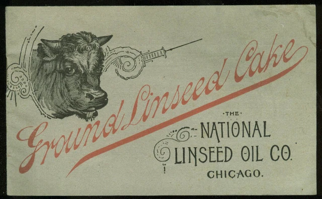 National Linseed Oil Ground Linseed Cake Feed for Cattle & Horses booklet c 1900