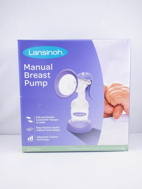Lansinoh Manual Breast Pump, Easy Express Handle Reduces Hand Fatigue-FREE SHIP