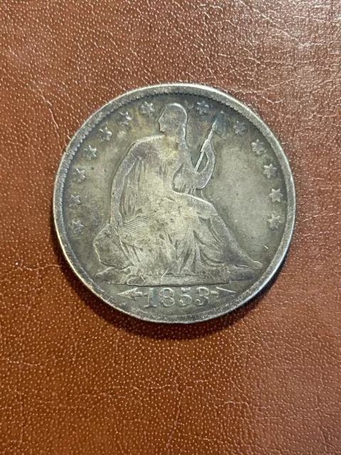 1853 Seated Liberty Half Dollar Arrows Rays (altered Reverse)