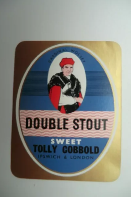 Mint Tolly Cobbold Ipswich London Double Stout Brewery Beer Bottle Label