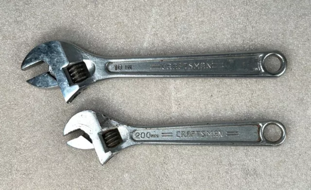 Pair Craftsman Adjustable Wrenches 10” 944604 and 6” 944603 Forged In USA