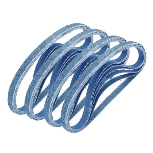 1/2 Inch X 18 Inch Sanding Belts, 4 each of 40/60/80/120 Grits, Blue Belt San...