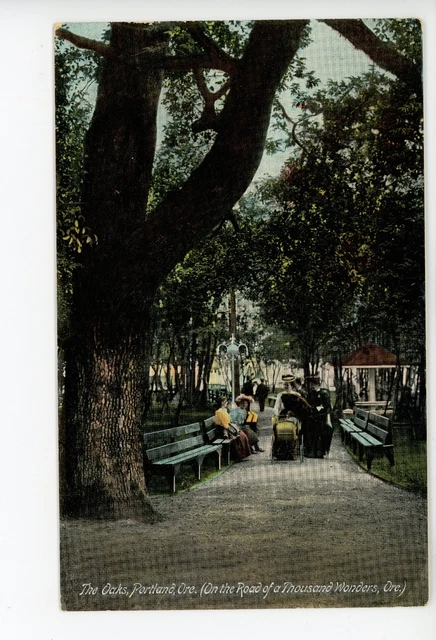 “The Oaks” Portland OR Rare Antique BABY STROLLER Women Park PNC 1910s