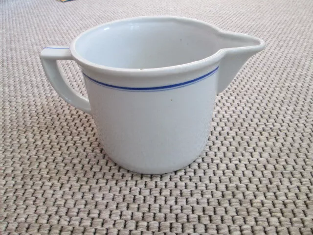Alter Milchkrug  Keramik  blauer Rand     H:12 cm    Durchmesser ca.13 cm