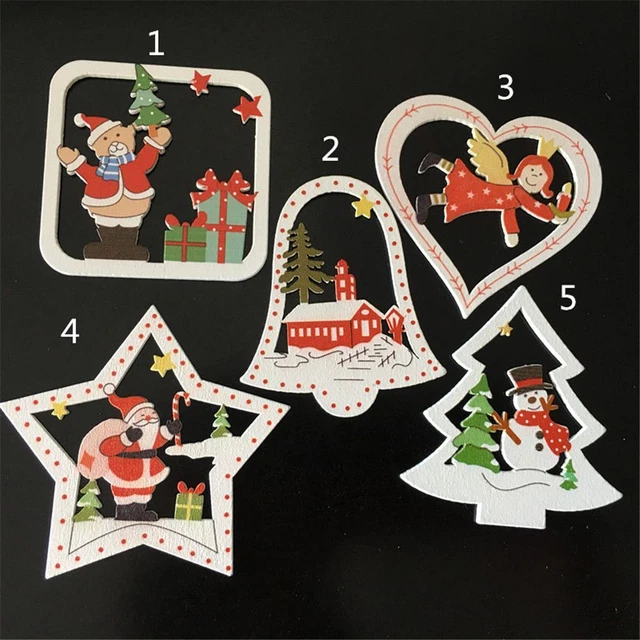 Hágalo usted mismo - artesanía ""regalos árbol de Navidad - decoración madera joyería corazón estrella