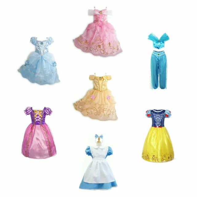 Kids Girls Halloween Costume Princess Fairytale Dress Up Aurora Snow White Alice