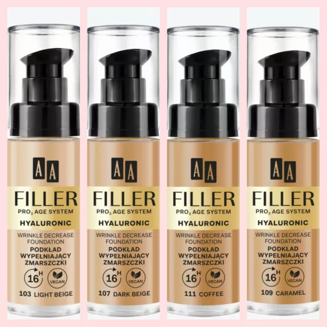 AA Hyaluronic Filler Wrinkle Decrease Foundation Cover Make Up 30ml