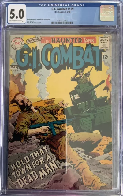 G.I. Combat #129 (1968) Russ Heath Haunted Tank CGC 5 Cream To Off White Pages