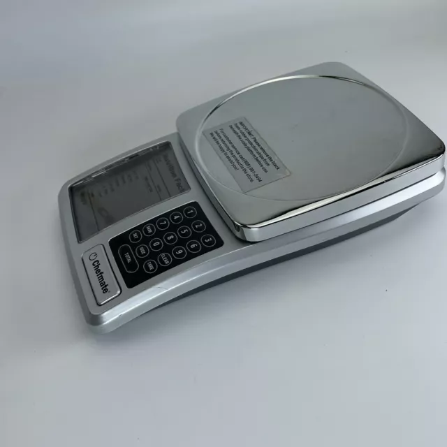 Chefmate Digital Nutritional Scale Chrome Kitchen Scale Cooking Food 3