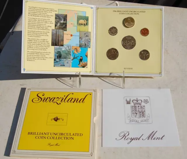 SWAZILAND (Royal Mint) 1986 Brilliant UNC Coin Set Sealed in package