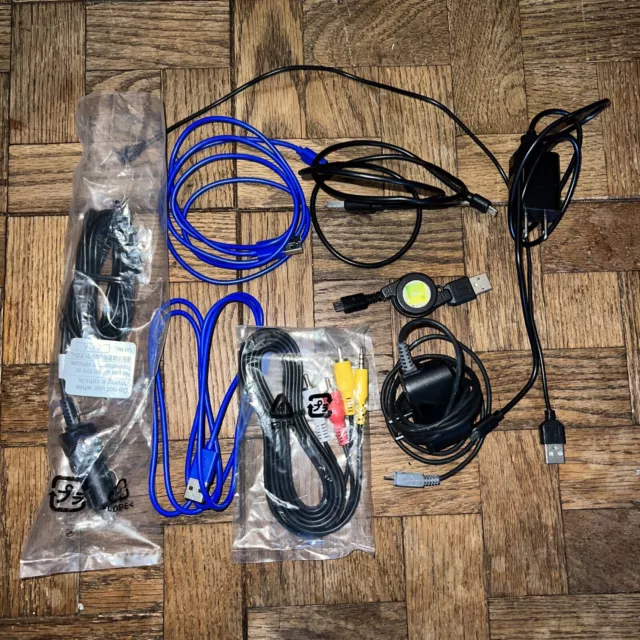 Electronics Lot Blue Micro Cables Cigarette Car Charger TV Audio Cable etc