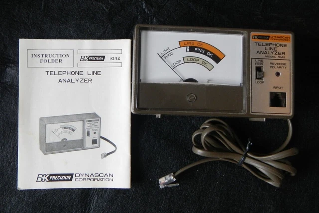 Working VINTAGE BK Telephone Phone  Line Tester Analyzer Meter 1042 w/ manual