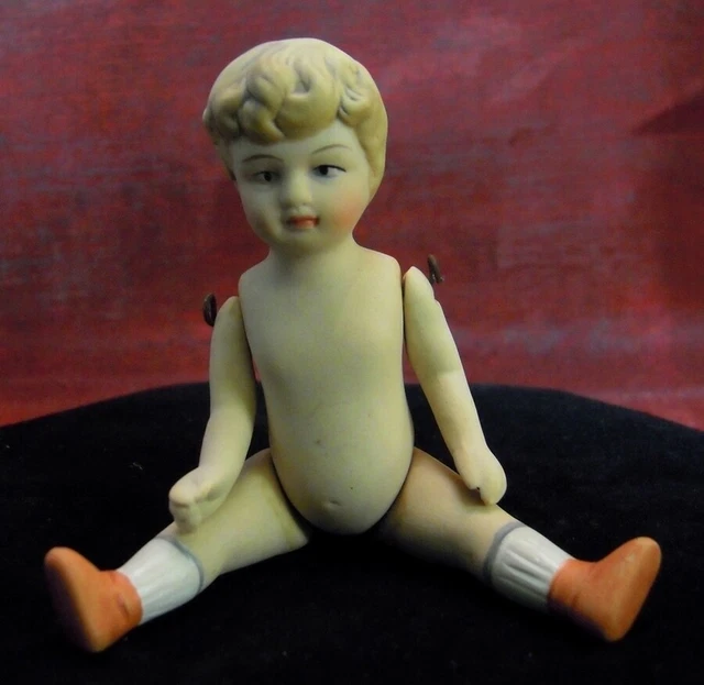 Títere Articulado Niño Art Deco Estilo Art Nouveau Estilo Porcelana Esmaltes