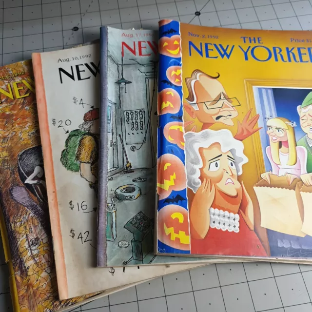 4x The New Yorker Magazine Lot Aug Oct Nov 1992 Magazines