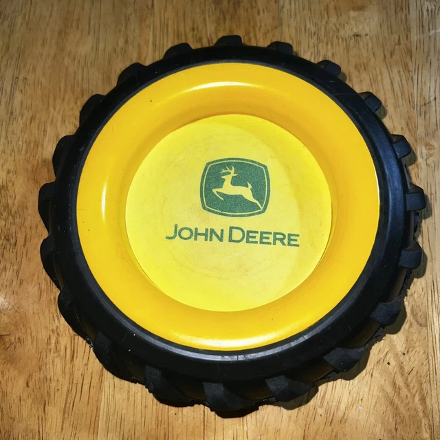 VINTAGE RARE JOHN Deere Tractor Tire Yellow Black Advertising Coaster