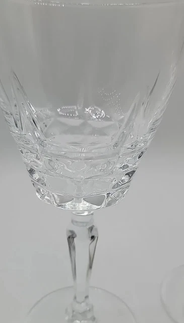French 24% Lead Crystal Unit No. 1 Set of 2 Goblets Verite Pattern W M Dalton 3