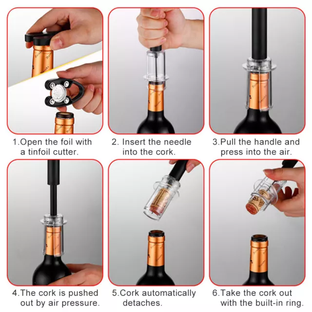 Party Wine Opener Set Champagne Cork Removal Air Pressure Corkscrew Foil Cutter