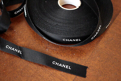 CHANEL nastro raso nero black satin ribbon * sold per meter * si vende al metro