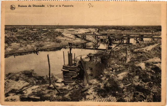CPA Militaire, Runies de Dixmude - L'Yser et la Passerelle (278271)