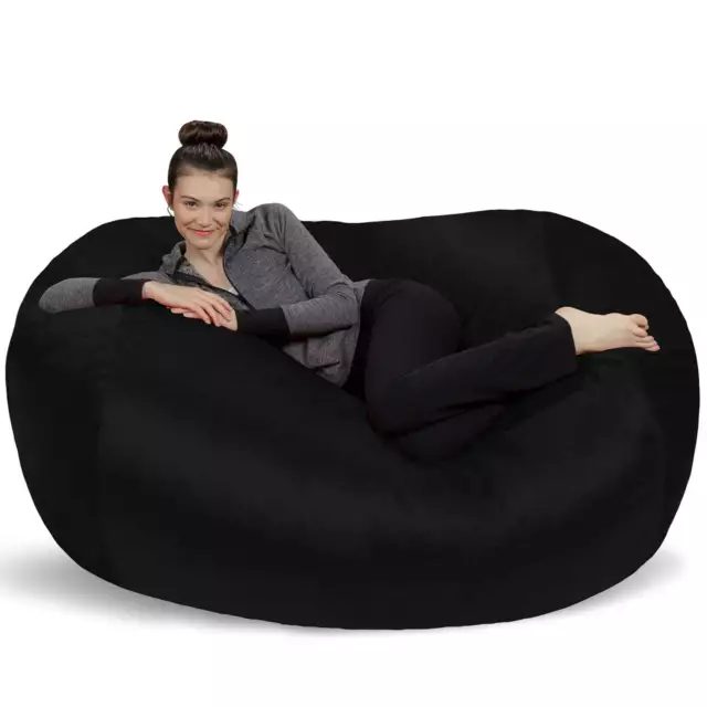 Bean Bag Chair, Memory Foam Lounger with Microsuede Cover, Kids/Adults, 6 ft