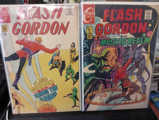 Charlton Comics - Flash Gordon Vol 2 #12, #16 and #18, lot of 3 comics. (1969)